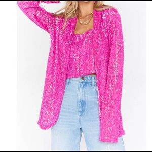 Show Me Your MuMu Bright Pink Sequin Blazer